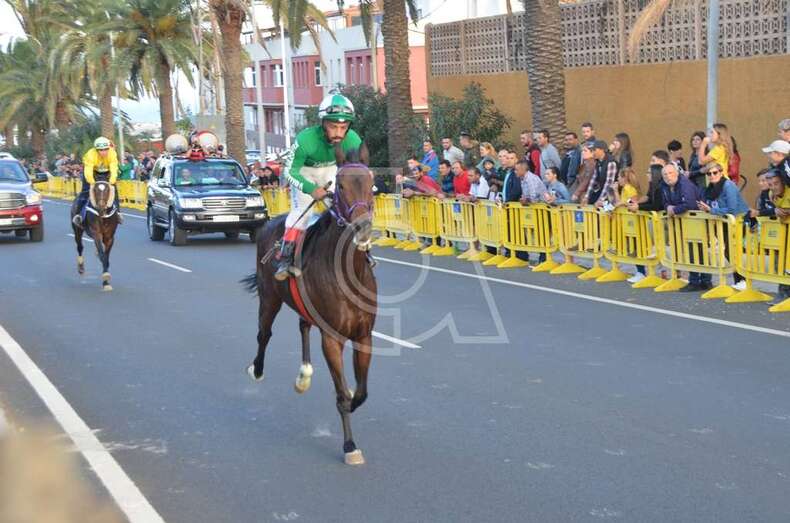 Momento de una de las carreras de caballo de este sábado (Foto Francisco Javier Santana)